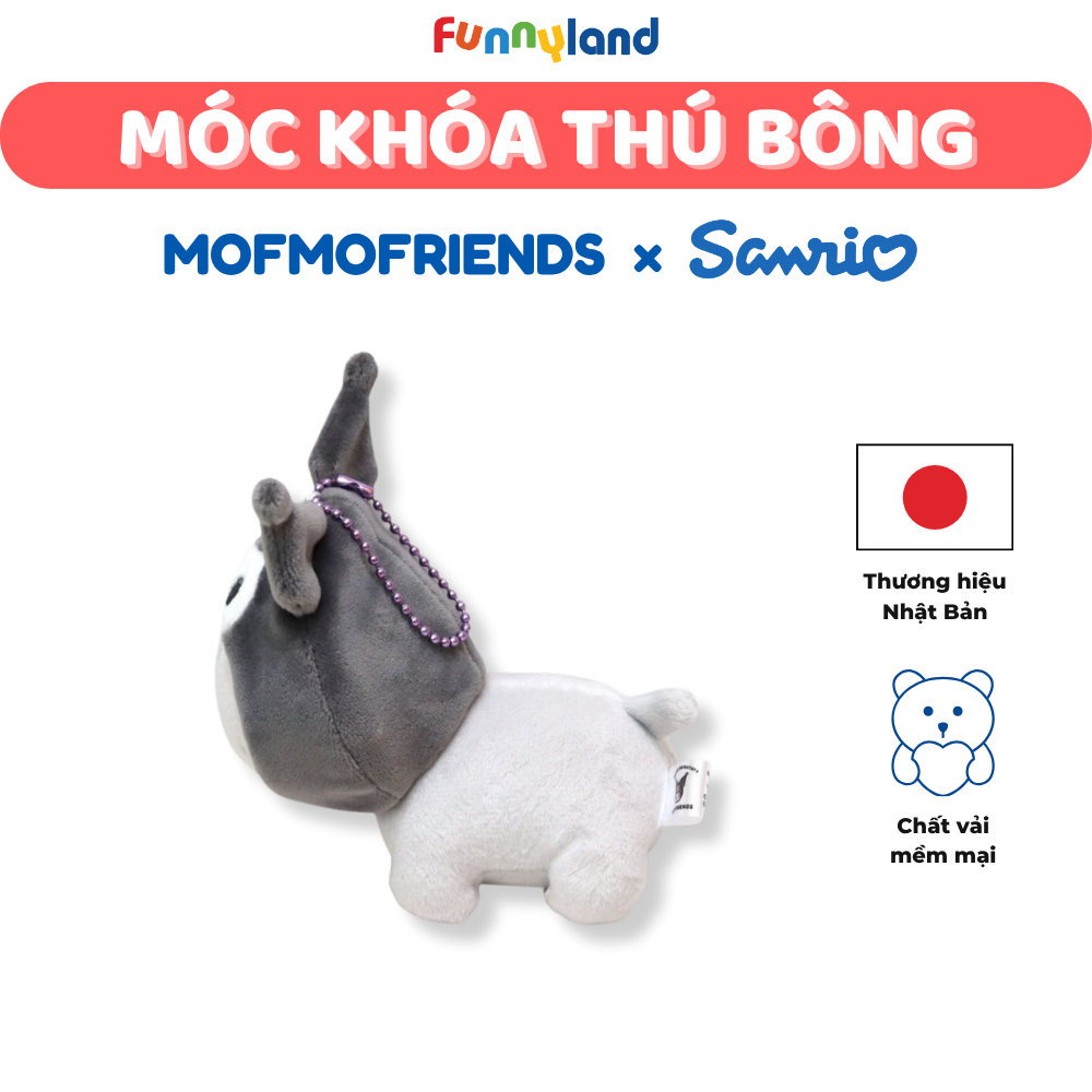Móc Khóa Thú Bông - Thú Bông Mèo Lông Ngắn British Shorthair đội mũ Kuromi