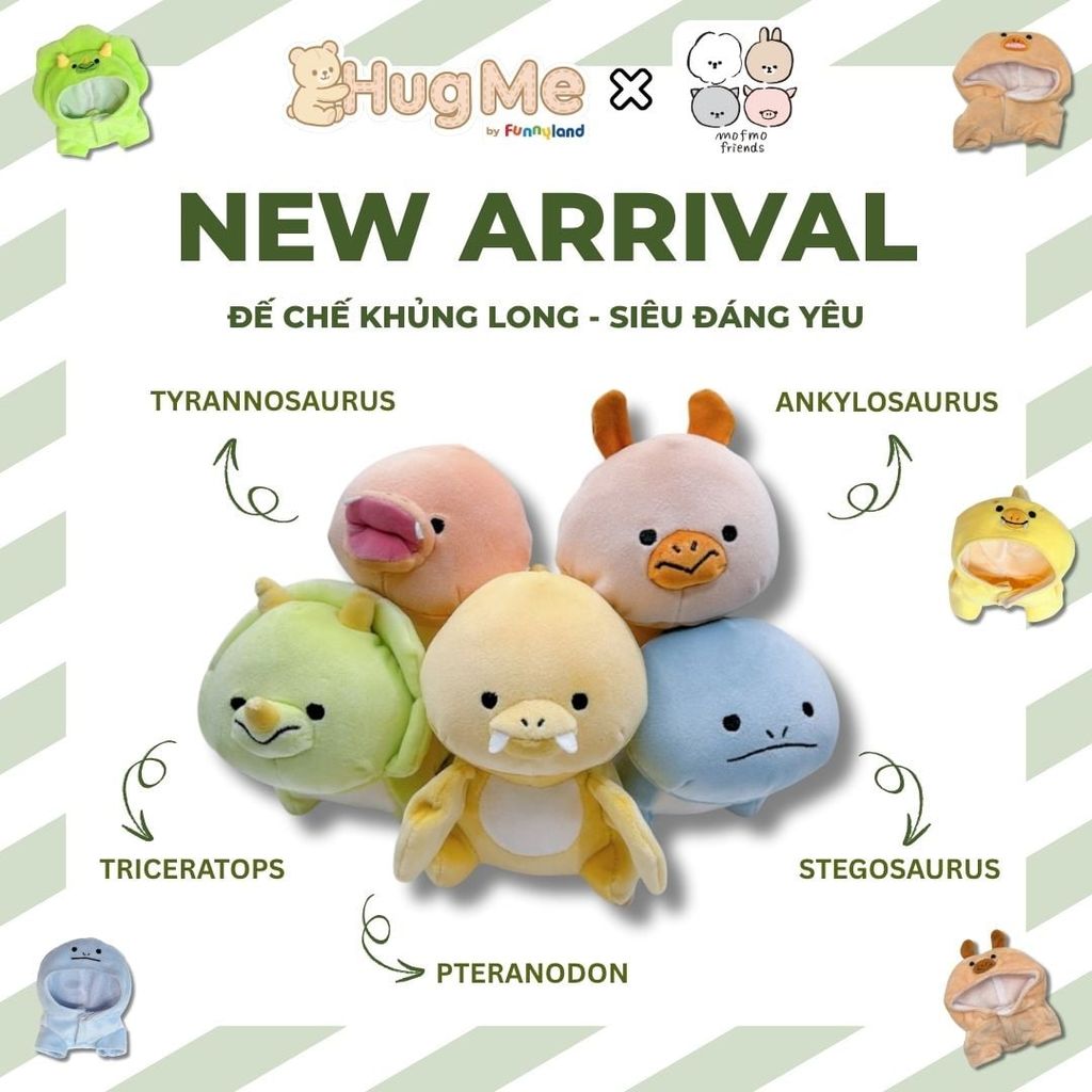 Thú bông Nhật Bản Mofmo Friends - Khủng Long Stegosaurus