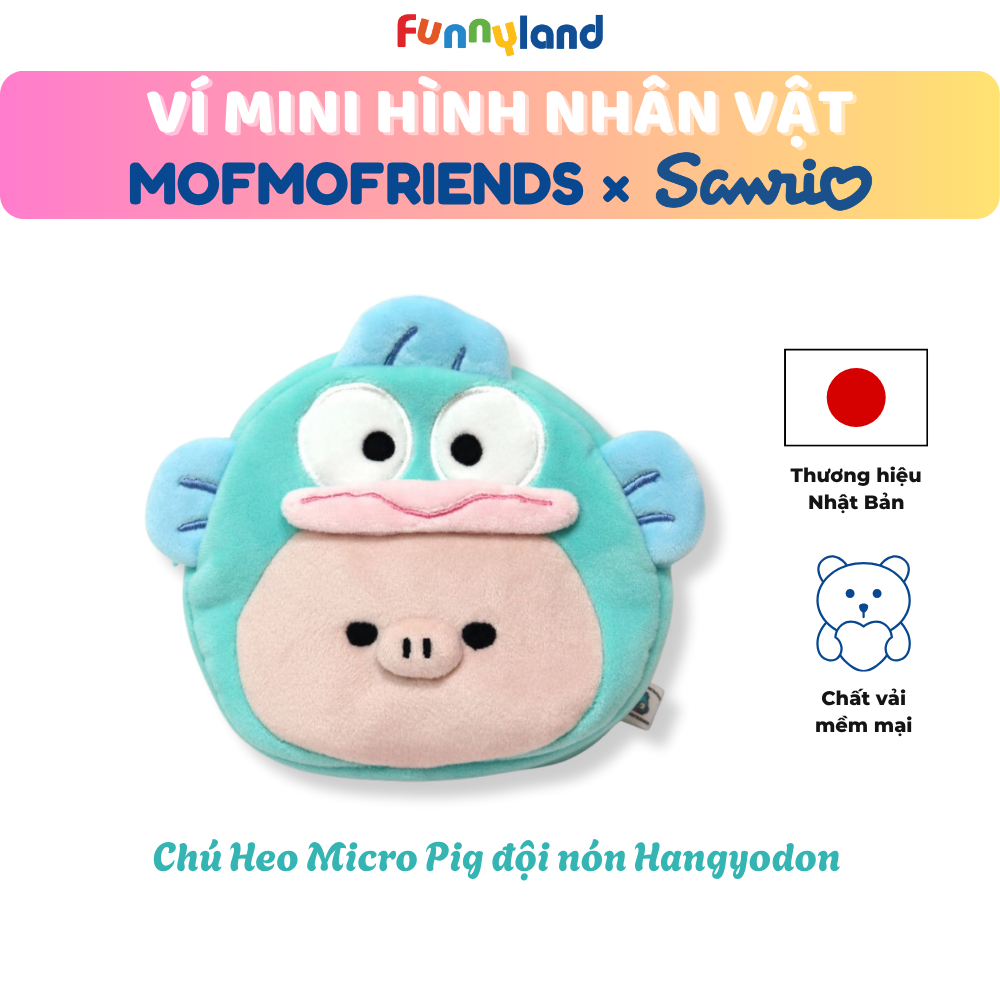 Chú Heo Micro Pig đội nón Hangyodon - Ví Mini hình nhân vật