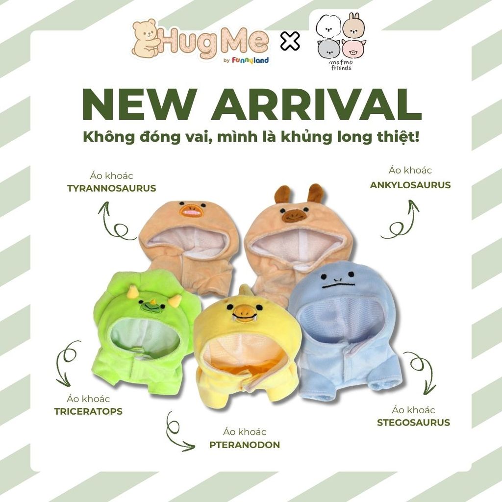 Phụ kiện Thú bông MofmoFriends Mini Hoodie - Khủng long Stegosaurus