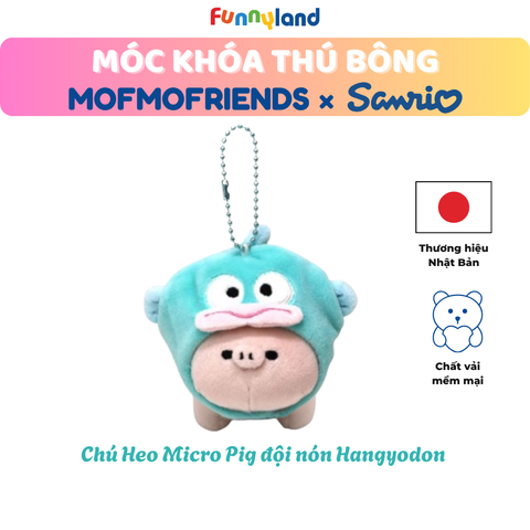Chú Heo Micro Pig đội nón Hangyodon - Móc Khóa Thú Bông