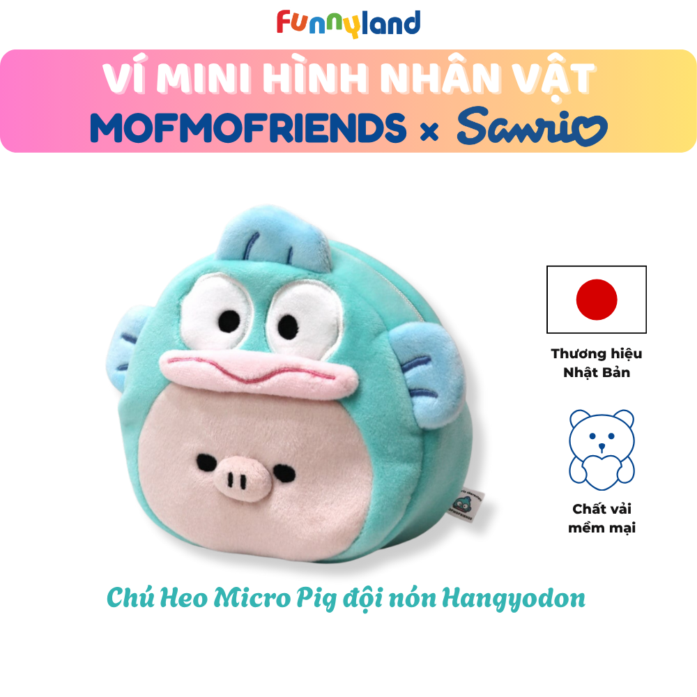 Chú Heo Micro Pig đội nón Hangyodon - Ví Mini hình nhân vật