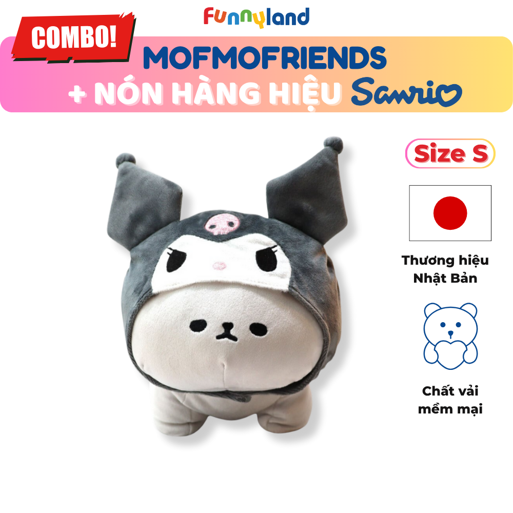 Thú bông MofmoFriends S With Cap - Kuromi