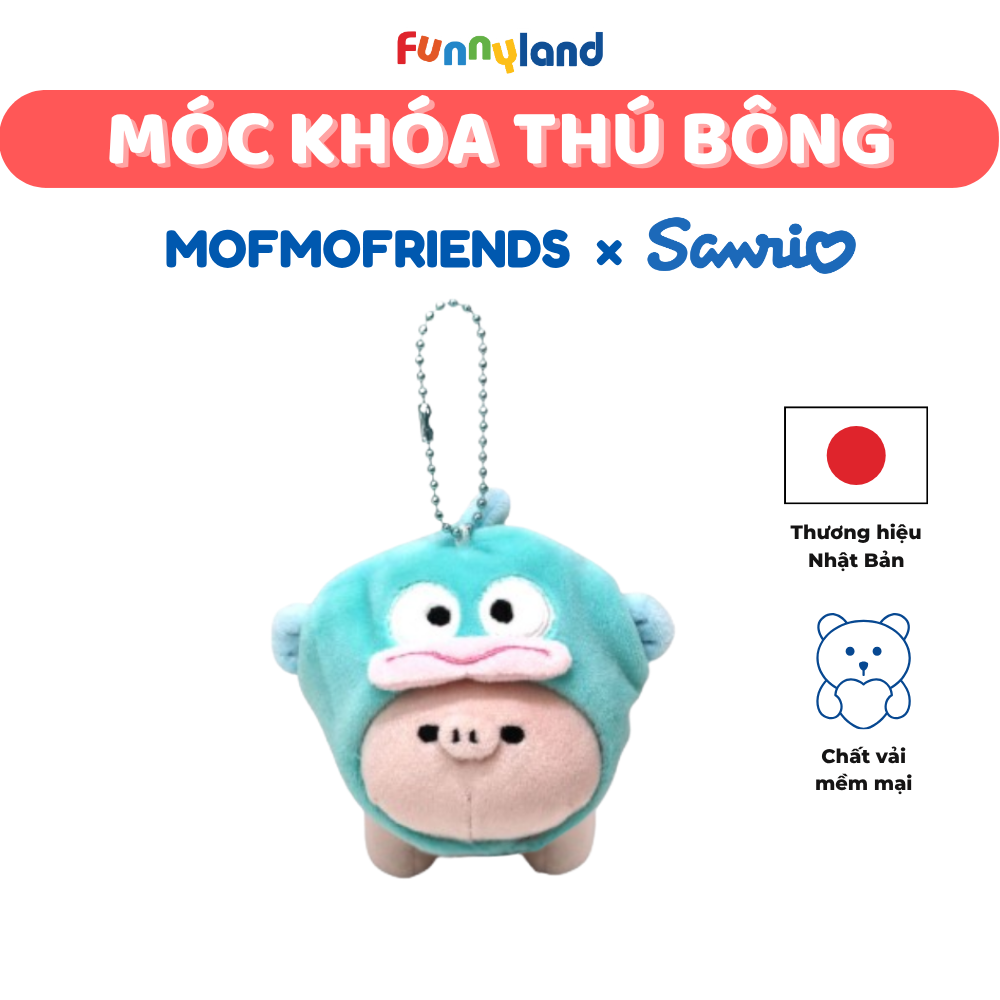 Móc Khóa Thú Bông - Thú Bông Heo Micro Pig đội mũ Hangyodon