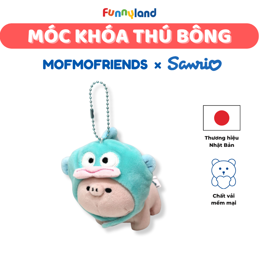 Móc Khóa Thú Bông - Thú Bông Heo Micro Pig đội mũ Hangyodon