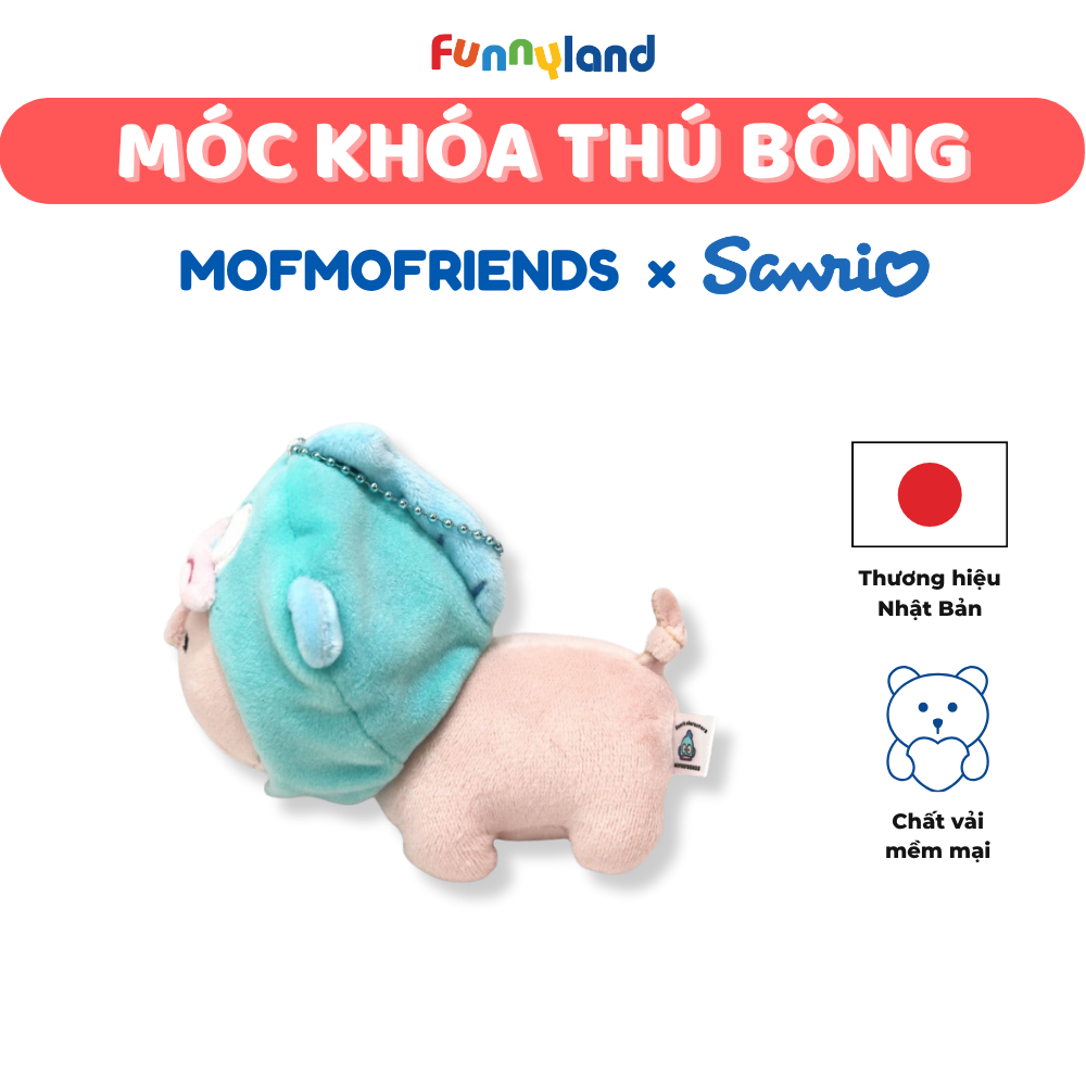 Móc Khóa Thú Bông - Thú Bông Heo Micro Pig đội mũ Hangyodon