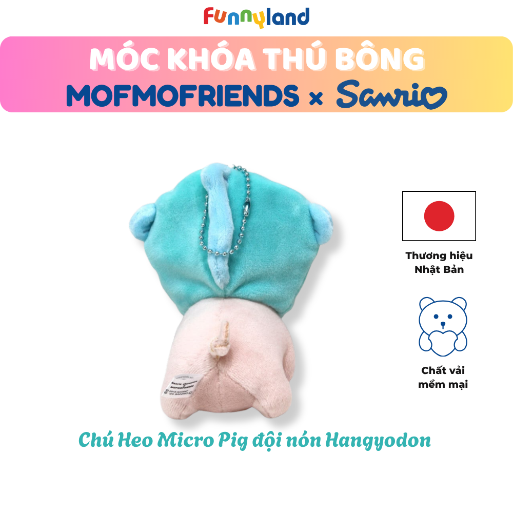 Chú Heo Micro Pig đội nón Hangyodon - Móc Khóa Thú Bông
