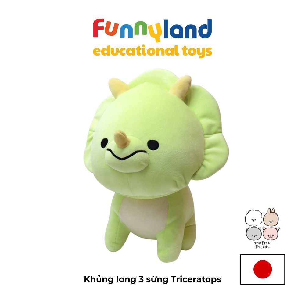 Thú bông Nhật Bản Mofmo Friends - Khủng Long Triceratops