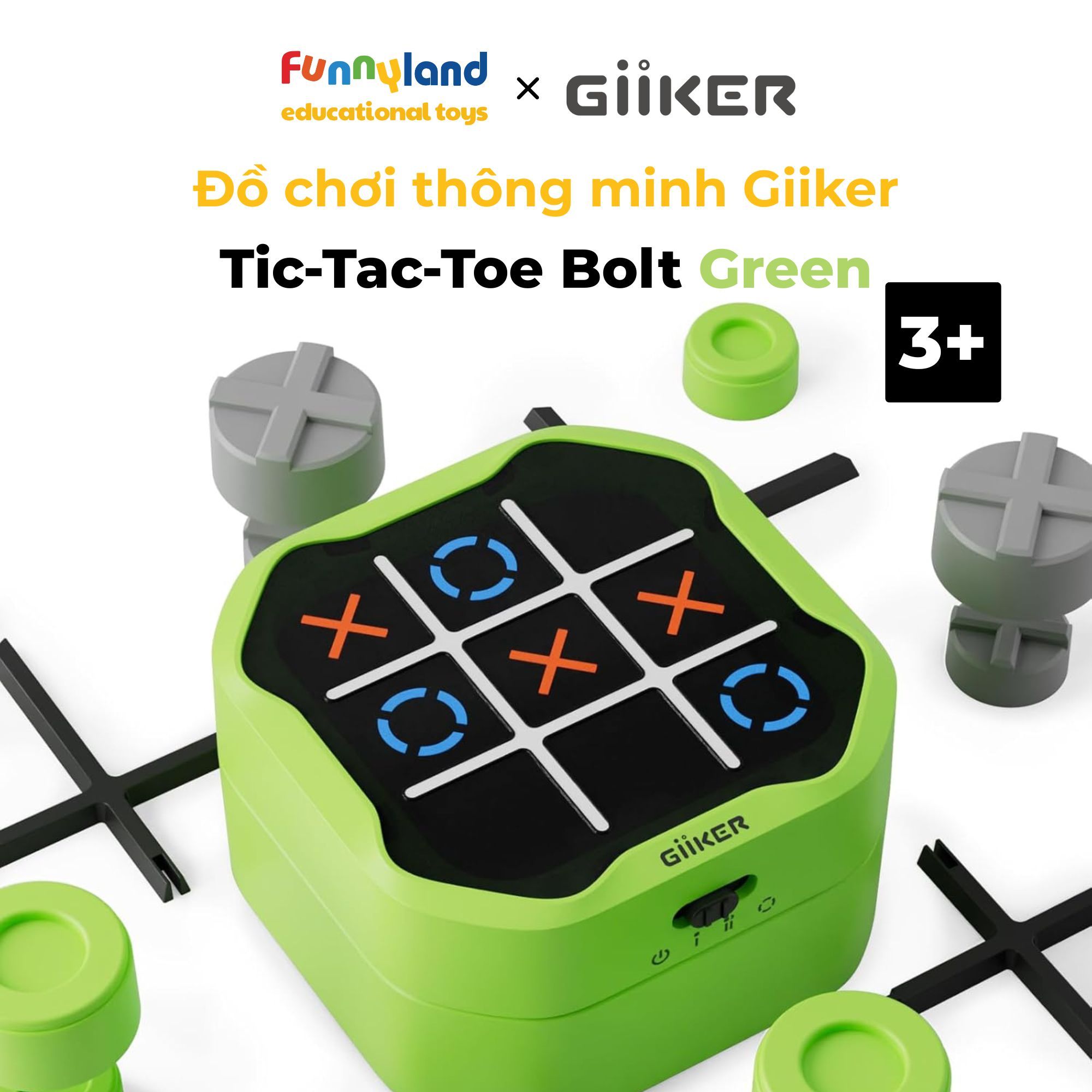 Đồ chơi thông minh Giiker Tic-Tac-Toe Bolt Green