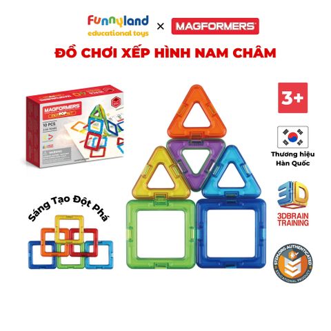 Đồ chơi xếp hình nam châm Hàn Quốc Magformers Ý tưởng đột phá [10 mảnh]