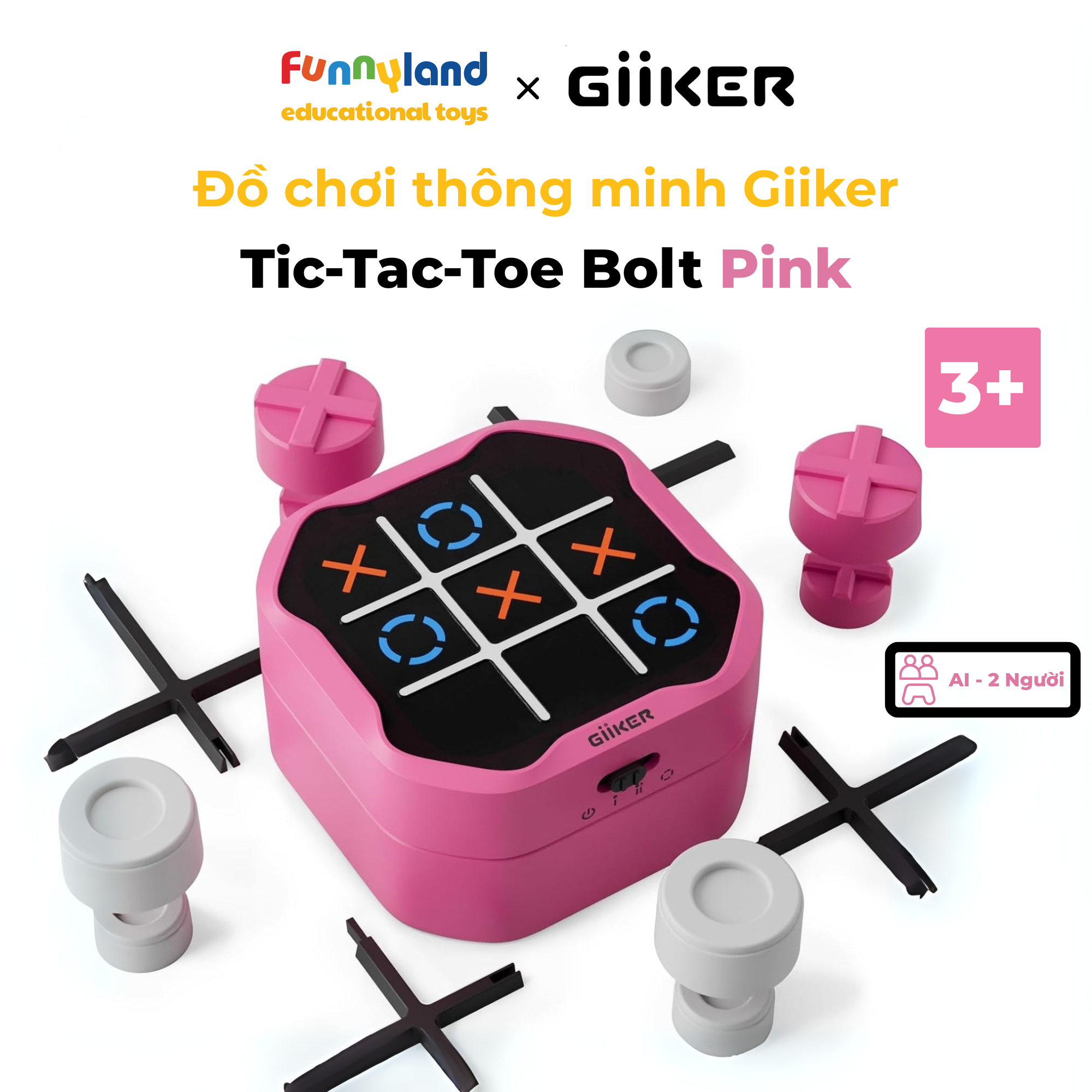 Đồ chơi thông minh Giiker Tic-Tac-Toe Bolt Pink