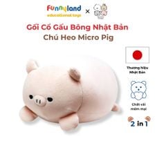 Gối Cổ Thú Bông Chú Heo Micro Pig 2in1 - Reversible Neck Pillow Mofmo Friends Nhật Bản