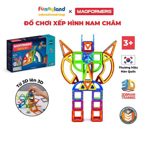 Đồ chơi xếp hình nam châm Hàn Quốc Magformers Bộ Sáng Tạo 90 mảnh