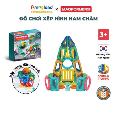 Đồ chơi xếp hình nam châm Hàn Quốc Magformers Bộ Vùng Đất Kỳ Ảo 31 chi tiết