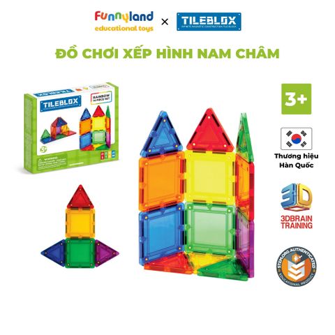 Đồ chơi xếp hình nam châm Hàn Quốc TILEBLOX Rainbow 14pc set
