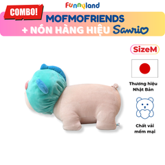 Chú Heo Micro Pig Size M đội nón Hangyodon - Thú Bông Mofmo Friends x Nón Hàng Hiệu Sanrio