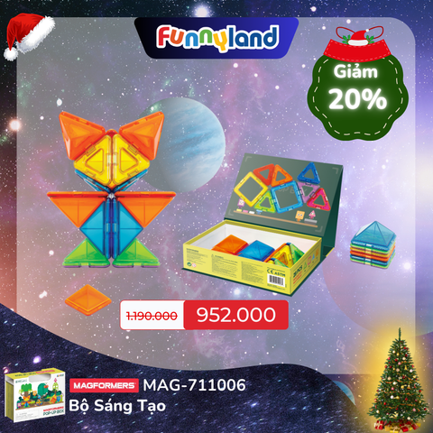 Đồ chơi xếp hình nam châm Hàn Quốc Magformers Hộp Sáng Tạo