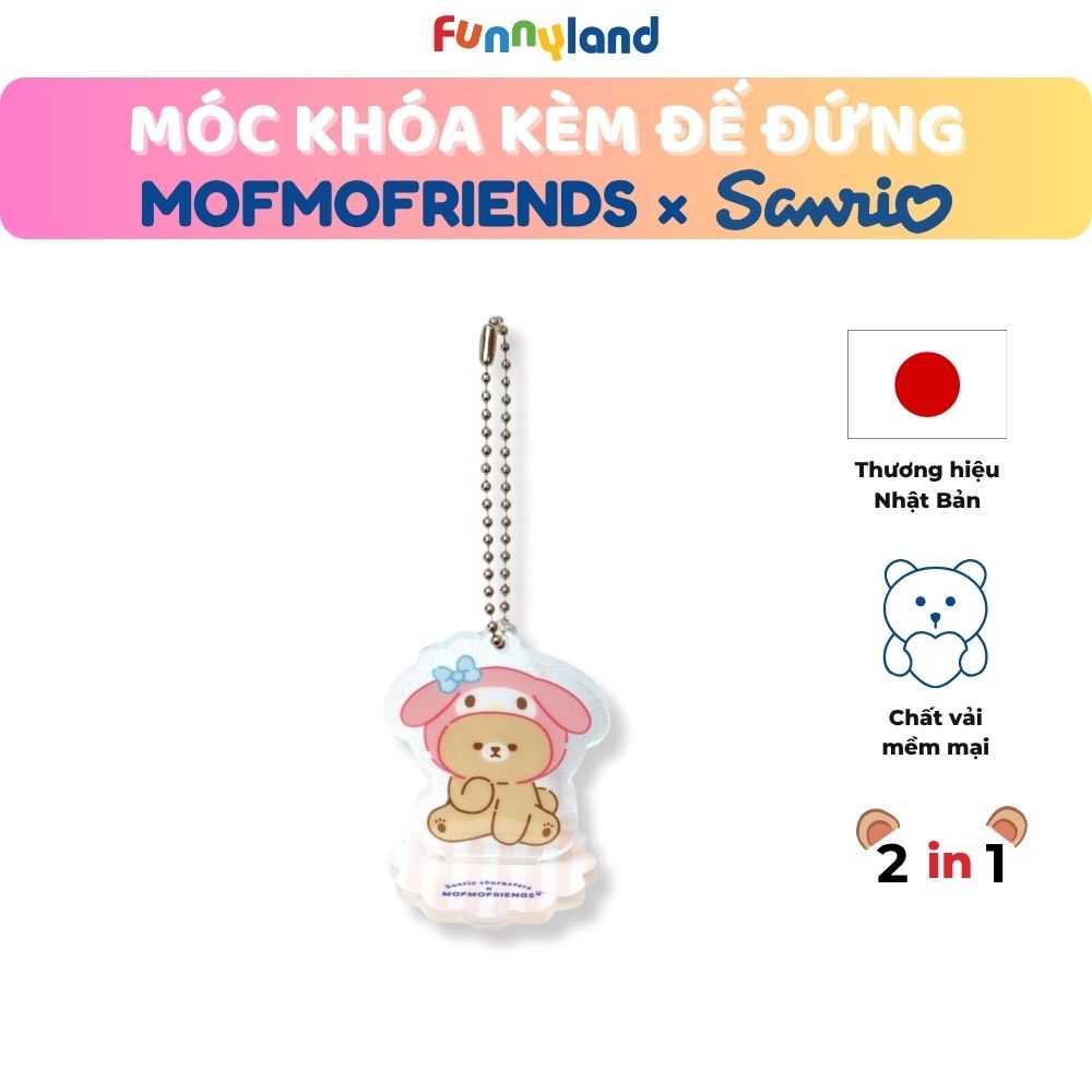 Gấu Bear đội nón My Melody - Móc khóa kèm đế đứng 2 trong 1