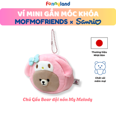 Chú Gấu Bear đội nón My Melody - Ví Mini Gắn Móc Khóa