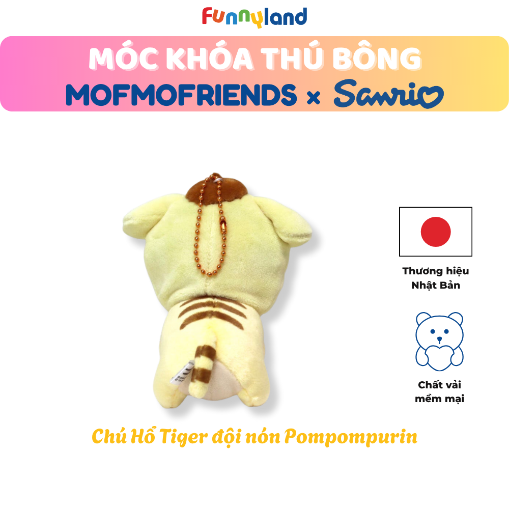 Chú Hổ Tiger đội nón Pompompurin - Móc Khóa Thú Bông