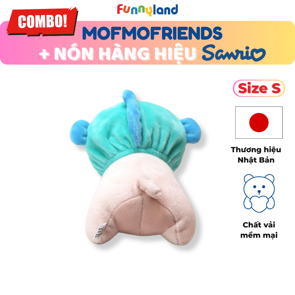 Chú Heo Micro Pig Size S đội nón Hangyodon - Thú Bông Mofmo Friends x Nón Hàng Hiệu Sanrio