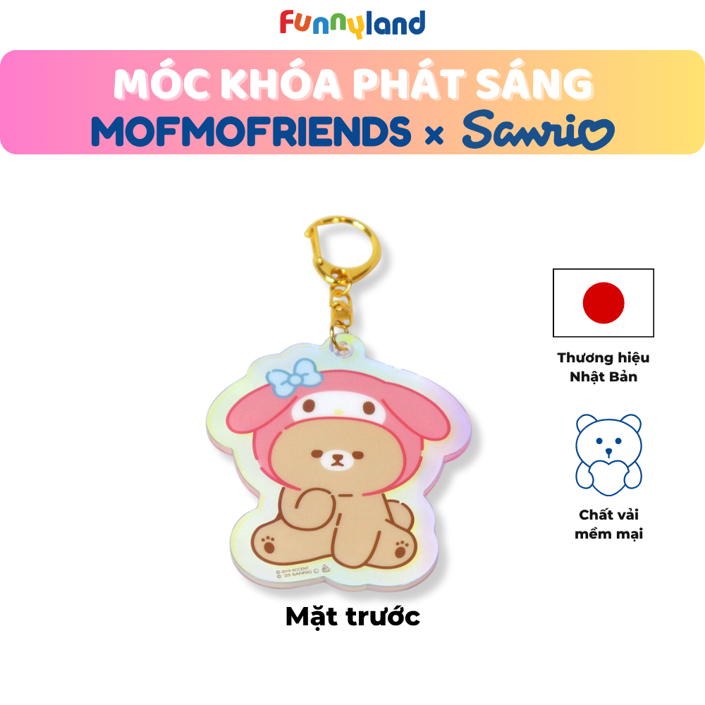 Chú Gấu Bear đội nón My Melody - Móc Khóa Phát Sáng