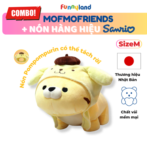 Chú Hổ Tiger Size M đội nón Pompompurin - Thú Bông Mofmo Friends x Nón Hàng Hiệu Sanrio