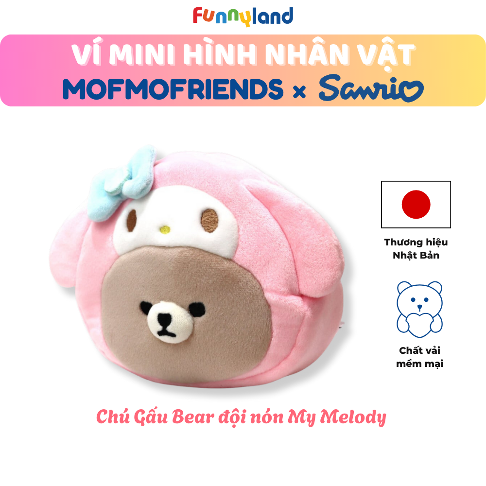 Chú Gấu Bear đội nón My Melody - Ví Mini hình nhân vật