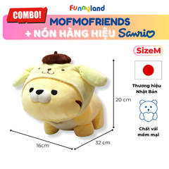 Chú Hổ Tiger Size M đội nón Pompompurin - Thú Bông Mofmo Friends x Nón Hàng Hiệu Sanrio