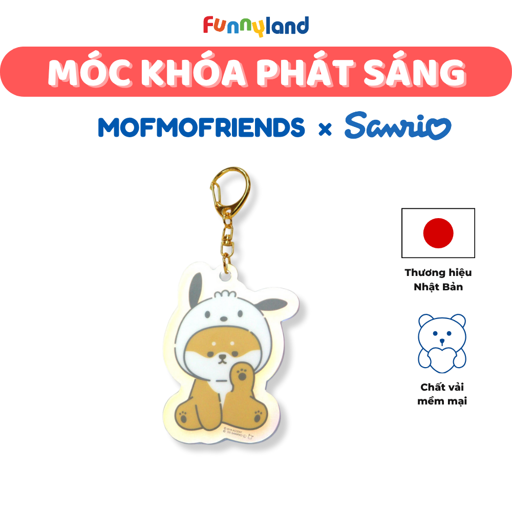 Móc Khóa Phát Sáng Thú Bông Chó Shiba Inu đội mũ Pochacco
