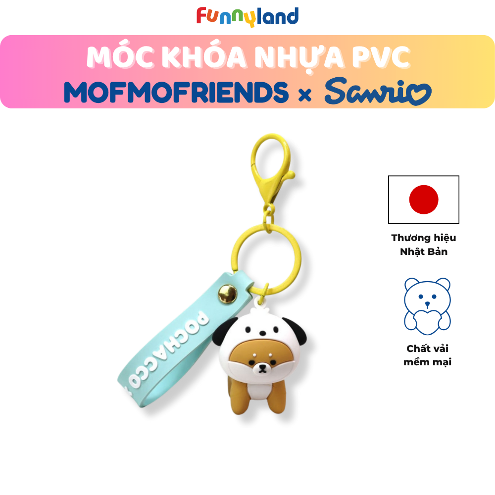 Chú Chó Shiba Inu đội nón Pochacco - Móc Khóa Nhựa PVC