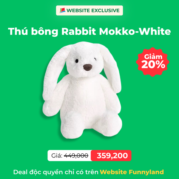 Recur - Thú bông Rabbit Mokko-White