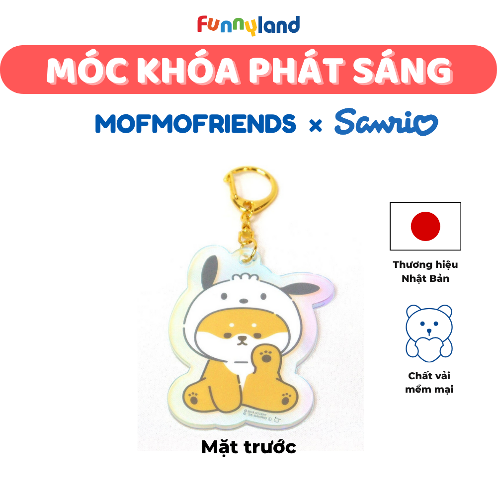 Móc Khóa Phát Sáng Thú Bông Chó Shiba Inu đội mũ Pochacco