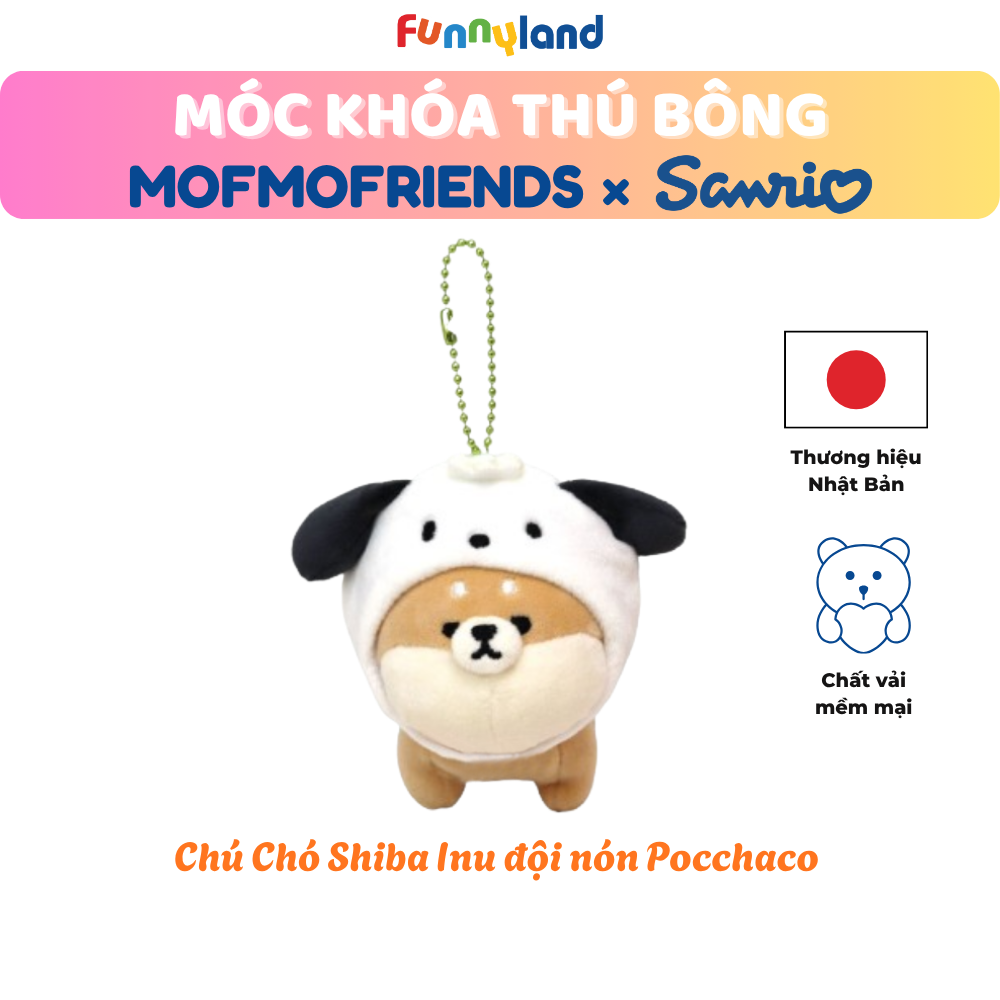 Chú Chó Shiba Inu đội nón Pochacco - Móc Khóa Thú Bông