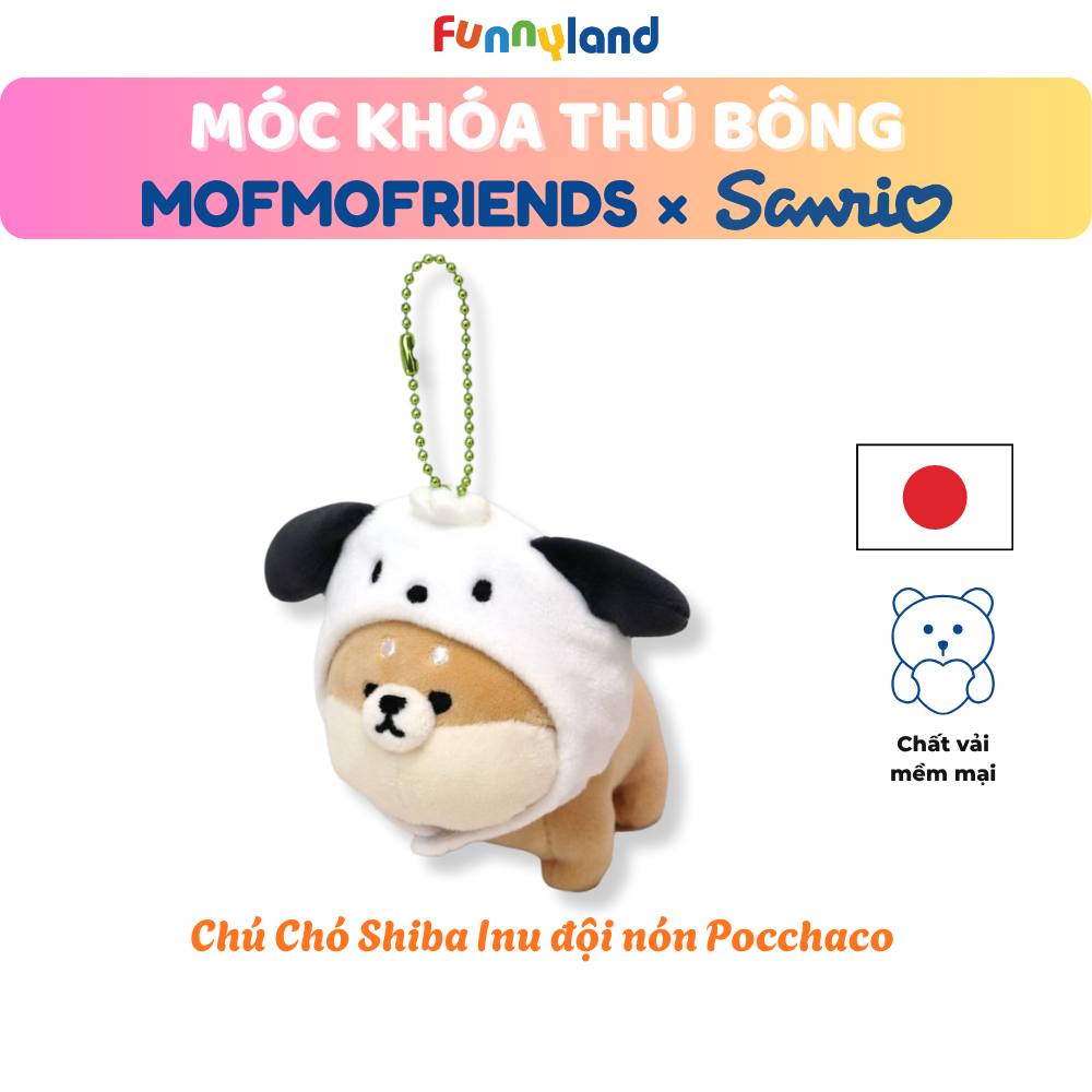 Chú Chó Shiba Inu đội nón Pochacco - Móc Khóa Thú Bông