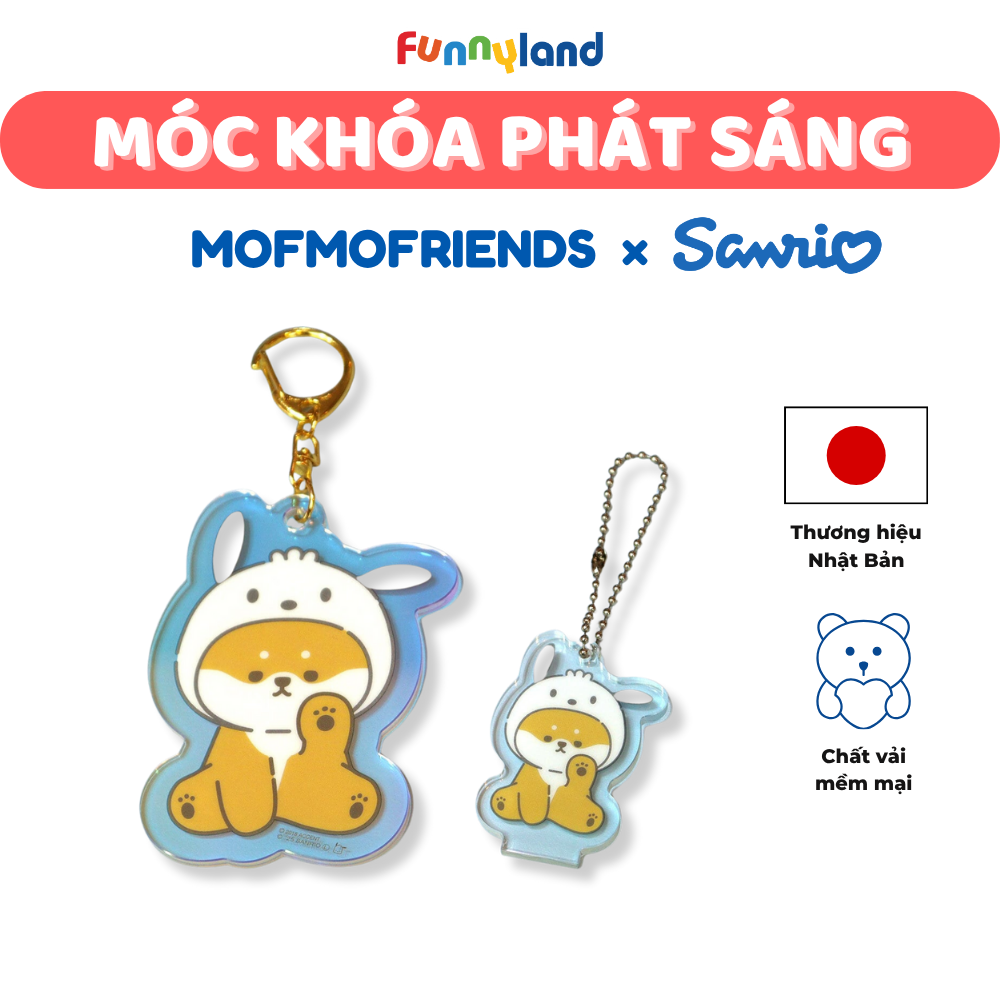 Móc Khóa Phát Sáng Thú Bông Chó Shiba Inu đội mũ Pochacco