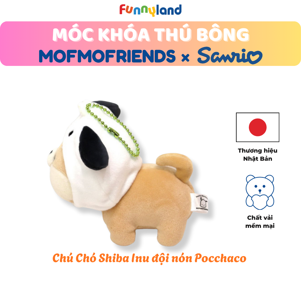 Chú Chó Shiba Inu đội nón Pochacco - Móc Khóa Thú Bông