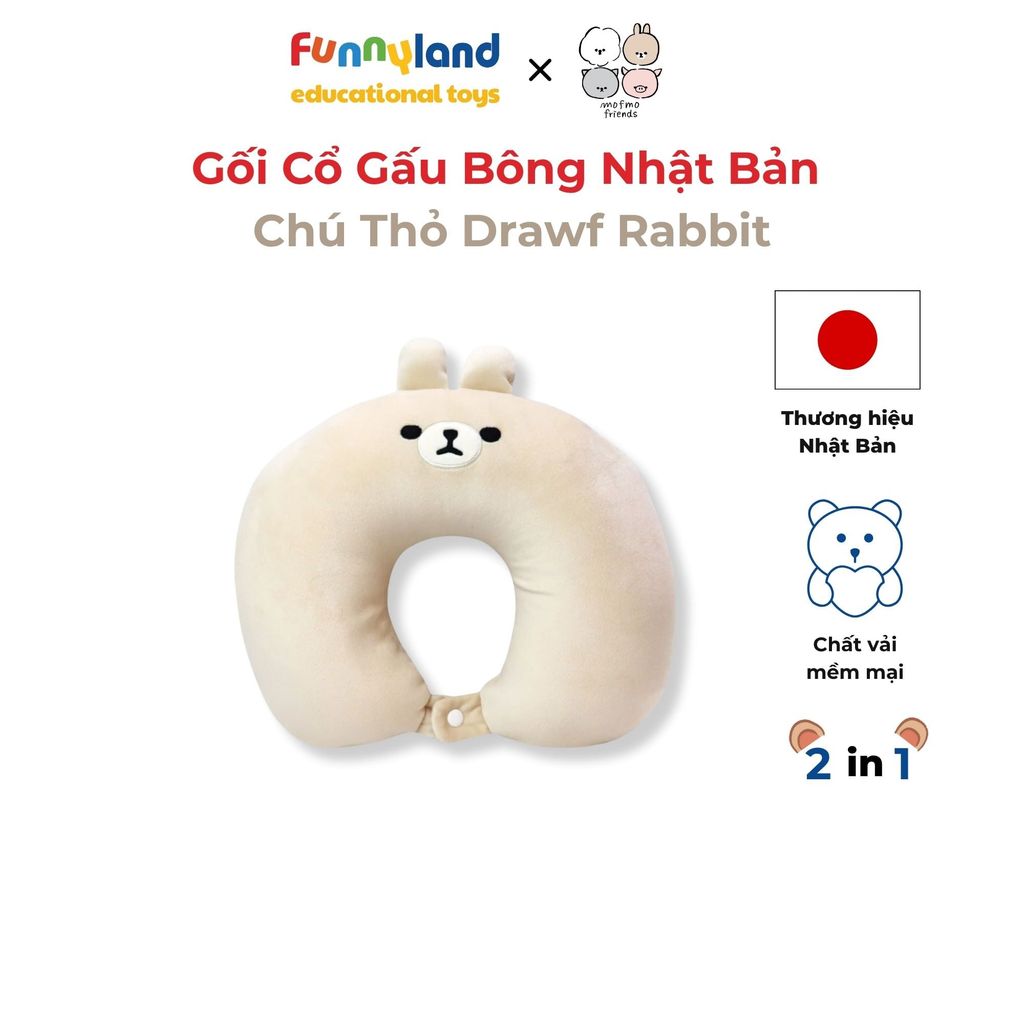 Vòng cổ MofmoFriends Reversible Neck Pillow - Drawf Rabbit