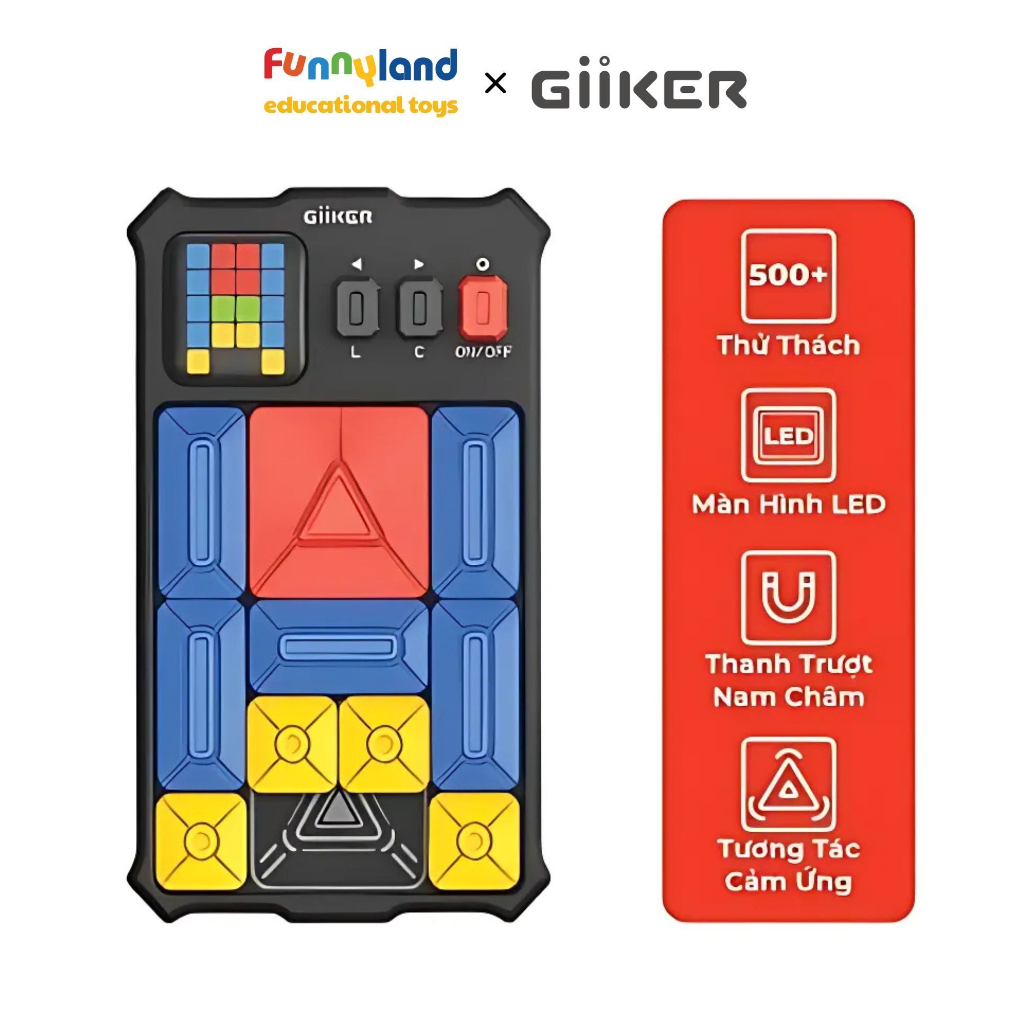 Đồ chơi xếp hình nam châm cảm ứng thông minh Giiker Super Slide Black