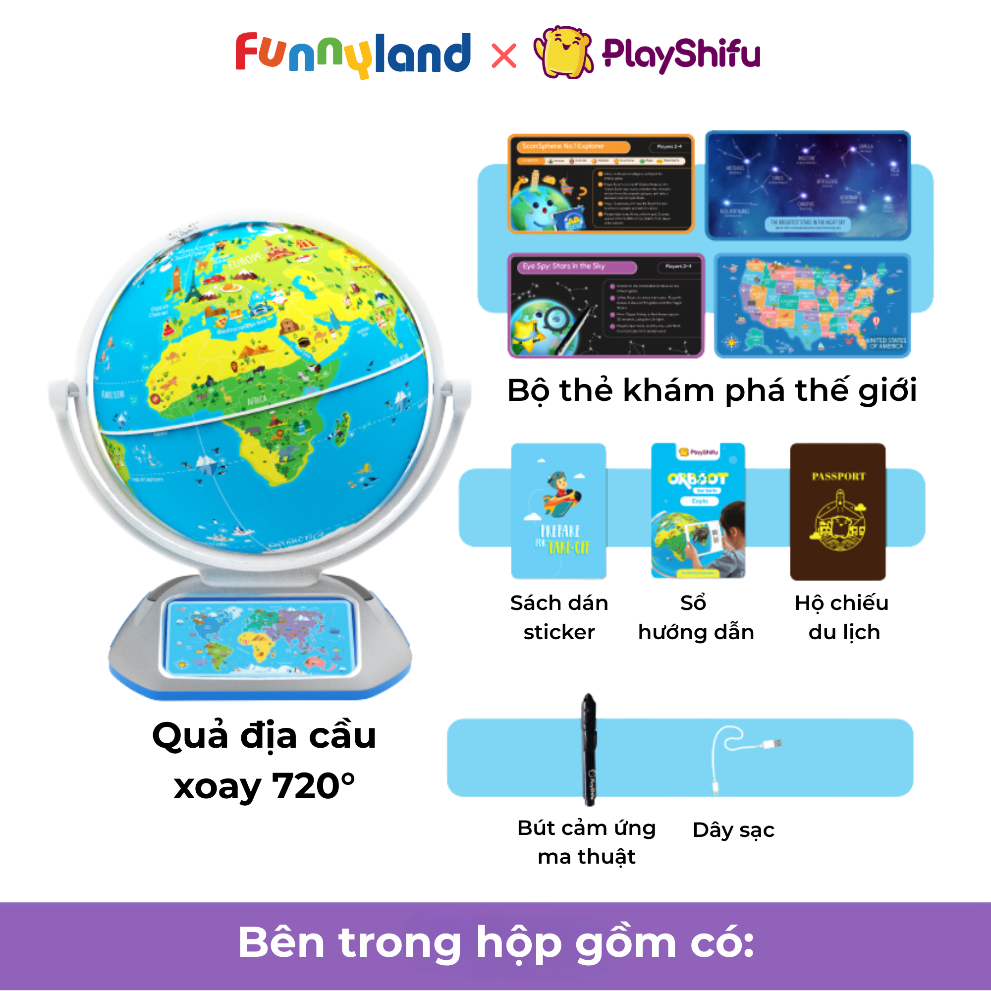 Bộ đồ chơi trẻ em: công nghệ AR "Trái Đất thực tế ảo"