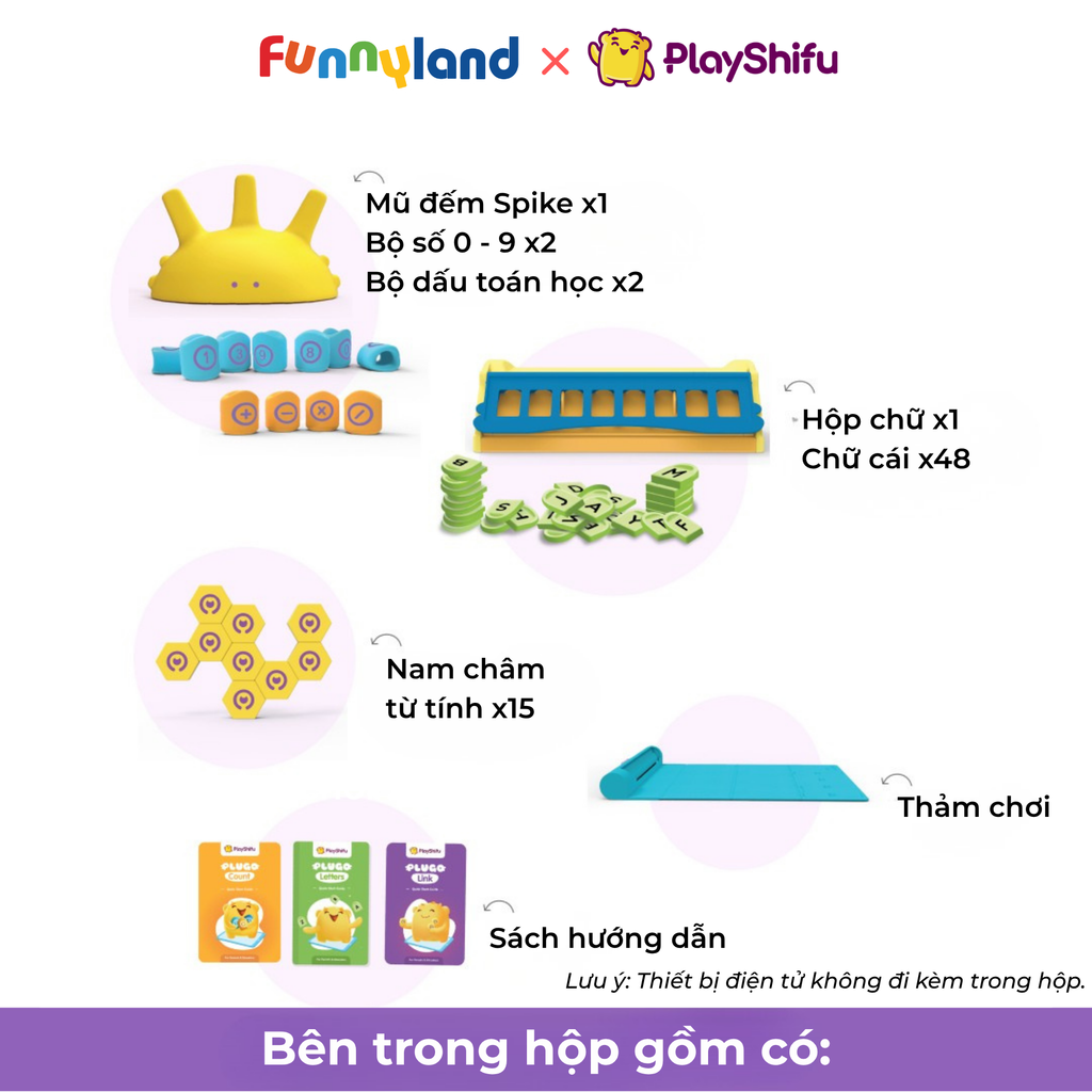 Bộ đồ chơi thực hành STEM - tiếng anh, toán học, lắp ghép Wiz Plugo