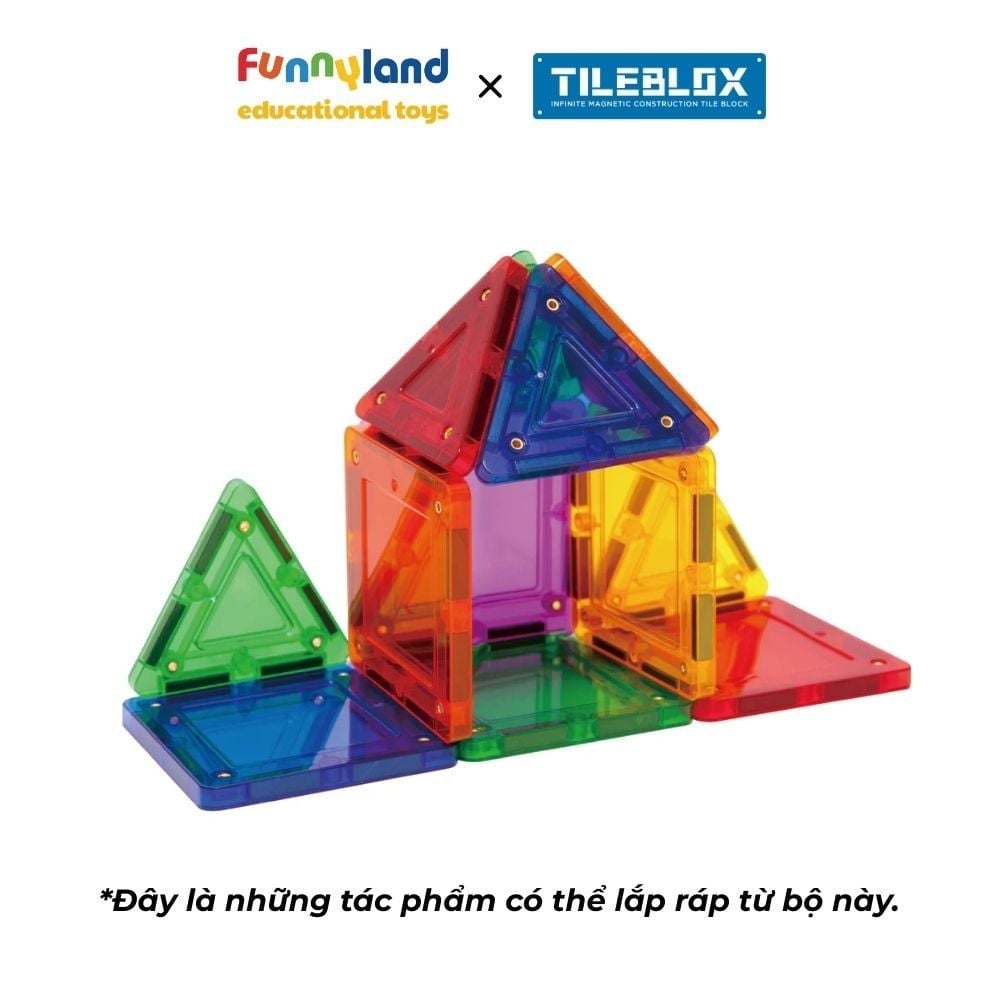 Đồ chơi xếp hình nam châm Hàn Quốc TILEBLOX Rainbow 14pc set