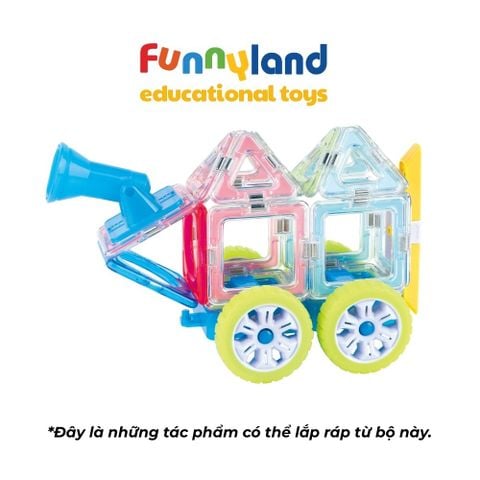 Đồ chơi xếp hình nam châm Hàn Quốc Magformers Bánh xe phát sáng 22 mảnh