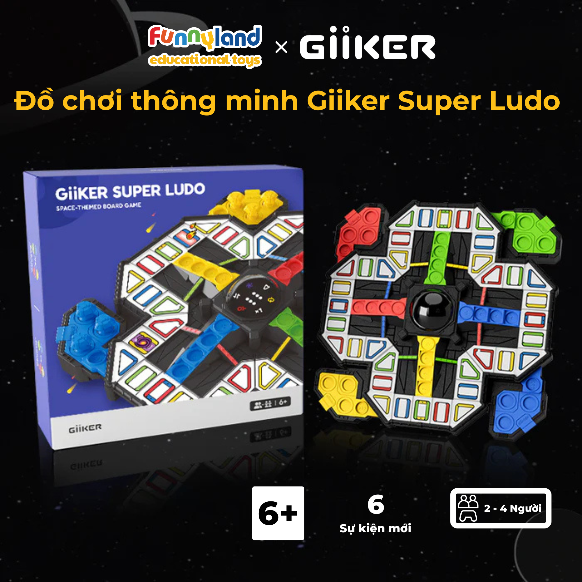 Đồ chơi thông minh Giiker Super Ludo - Cờ cá ngựa AI thông minh