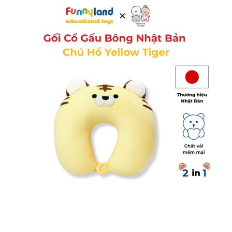 Gối Cổ Thú Bông Chú Hổ Yellow Tiger 2in1 - Reversible Neck Pillow Mofmo Friends Nhật Bản