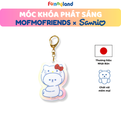 Chú Chó Bichon Frise đội nón Hello Kitty - Móc Khóa Phát Sáng