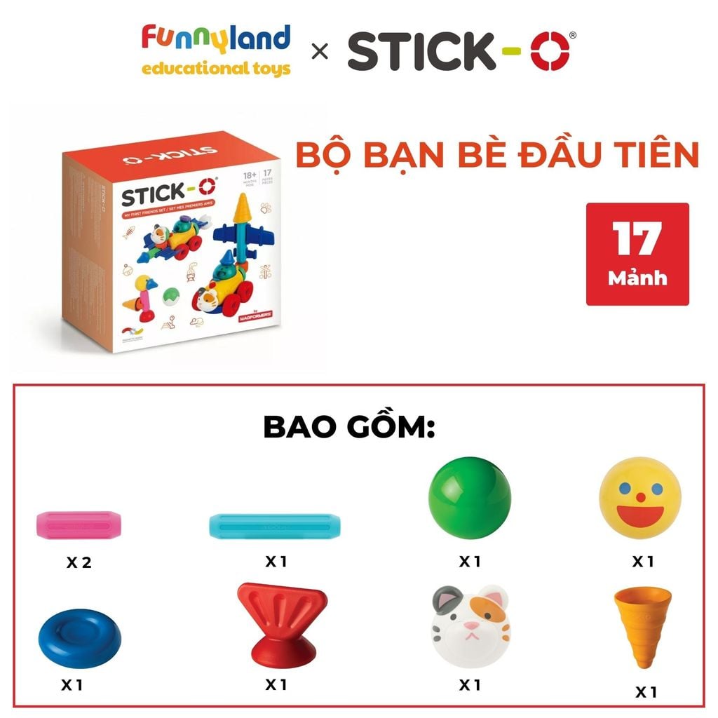 Stick-O - Bộ người bạn đầu tiên (17 chi tiết) Stick-O