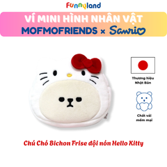 Chú Chó Bichon Frise đội nón Hello Kitty - Ví Mini hình nhân vật