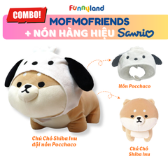 Chú Chó Shiba Inu Size M đội nón Pochacco - Thú Bông Mofmo Friends x Nón Hàng Hiệu Sanrio