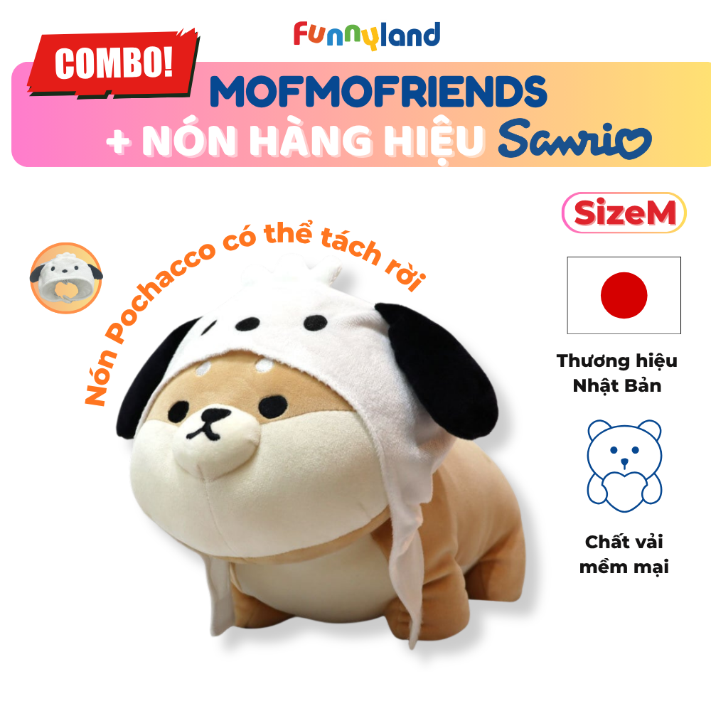 Chú Chó Shiba Inu Size M đội nón Pochacco - Thú Bông Mofmo Friends x Nón Hàng Hiệu Sanrio